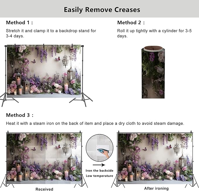 YongFoto Elegant Flower Wall Backdrop 10x7ft Floral Butterfly Candle Photography Background Baby Bridal Shower Wedding Girl Birthday Party Banner Room Decor Portrait Photoshoot Wallpaper Photo Booth