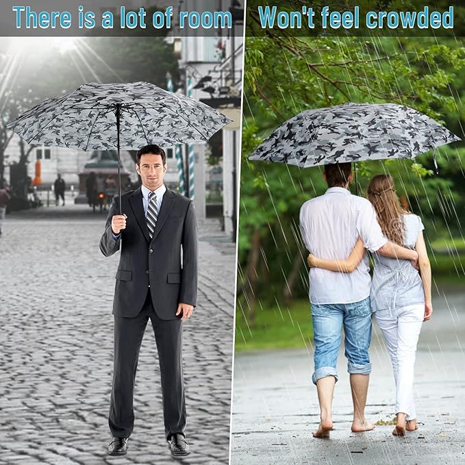 Umbrella Windproof Travel Umbrellas for Rain - Easy Auto Open Close, Durable & Compact Umbrella, Strong Metal Frame, Windproof and Waterproof Umbrella for Travel