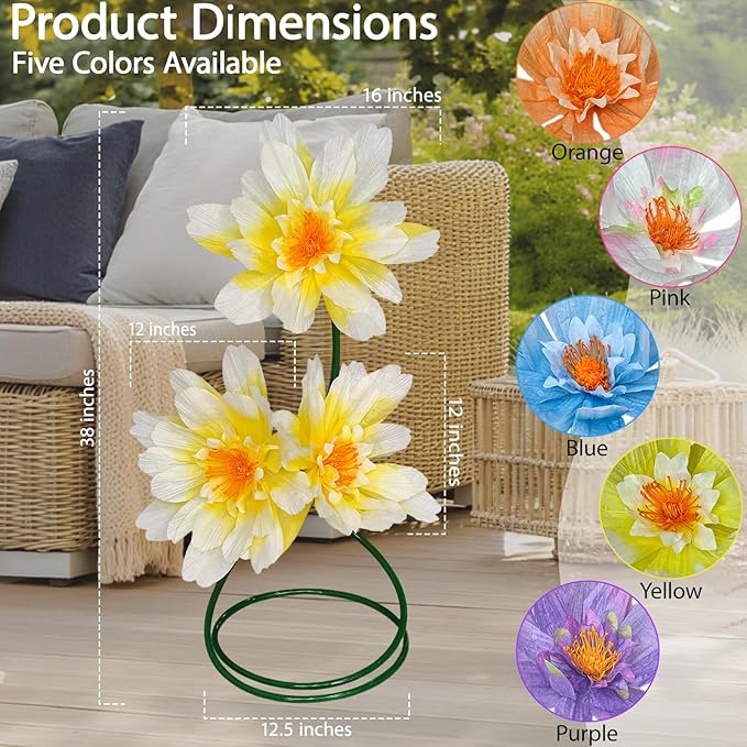 Giant Daisy Flowers for Decoration, 3 Pcs Large Faux Daisy,Big Artificial Flower with Stand for Home Decor,Garden,Hotel,Office,Photography Props,Wedding,Art Gallery,Shop Window Display(Yellow)