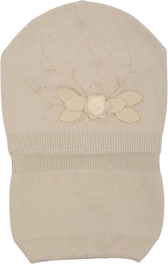 ZLYC Women Floral Slouchy Beanie Hat Double Layer Winter Knit Skull Cap