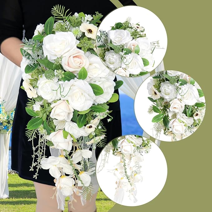 Bridal Bouquet Decoration Ornament Lightweight Rustic Wedding Toss Bouquet Bride Flower for Party Outdoor Anniversary