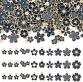 KISSITTY 100Pcs Light Gold Alloy Enamel Charms Cherry Blossom Flower Charm Bulk Gold Plated Pendant Cute Small Floral Dangle Charms for DIY Jewelry Making Kit Bracelet Necklace Keychain Crafts