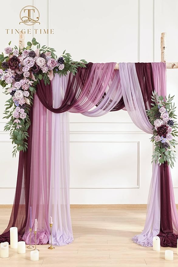 TINGE TIME Artificial Arch Flowers Kit Pack of 5, Wedding Decorations for Reception with Hanging Flowers, Wedding Arch Silk Floral Arrangements Ceremony Backdrop Bridal Shower Outdoor Party Decor