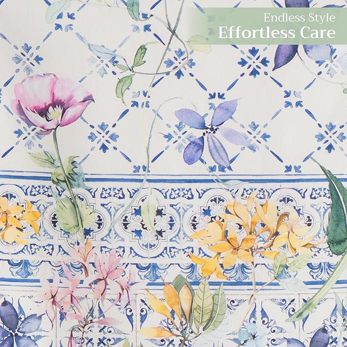 Maison d' Hermine Table Runner 100% Cotton Double Layer Table Runners 72 inches Long Decorative for Home Kitchen Dining Party Baby Shower Wedding Bridal Shower Spring Summer (Faience, 14.50" x 72")