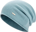 100% Wool Slouchy Beanie, Warm Beanie Hats for Women Breathable Knitting Skull Beanies Cap for Spring Fall Winter