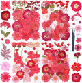 110Pcs Red Dried Pressed Flowers for Crafts,Xinxinran Dry Flower Kit for Resin Molds,Epoxy Resin Accessories,Bookmark,Nails, Jewelry Molds,Candle Making Supplies,Soap,Frame