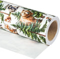 WRAPAHOLIC 30 Inch Jumbo Kraft Christmas Wrapping Paper - 30 Inch x 100 Feet Jumbo Roll White Wild Animal Winterfall Watercolor and Christmas Tree Wrapping Paper Perfect for Holiday, Party