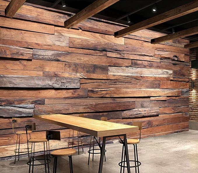 Cliouar-Timber Wood Wall Texture Background Mural Wallpaper Peel and Stick 160" x 114"