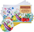 Maison d' Hermine Placemats Set of 4 100% Cotton Washable Cloth Place Mats, Reusable Table Mats for Kitchen Dining Decoration, Party, Restaurant Spring/Summer (Happy Florals - High Summer, 13" x 19")