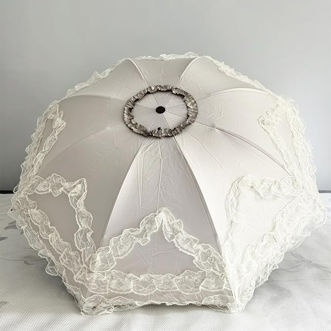 Vintage Lace Parasol Gothic Lolita Umbrella UV Sun Protection Witch Cosplay Photoshoot Props Party Decoration