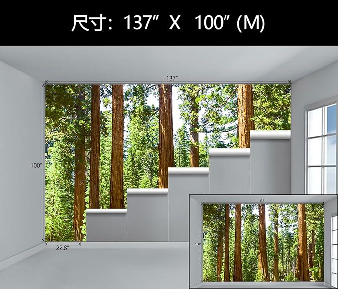 WFBHUA-Redwood Forest Wall Mural Peel and Stick Green Woods Landscape Self Adhesive Wallpaper for Living Room Bedroom 137"x100"