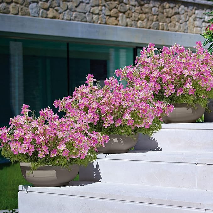 Spring Decorations for Home Fake Flowers Hydrangea Artificial Plants Indoor Mantle Decor Plastic Flowers Artificial Plants Outdoor Garden Decor Hanging Plants 6pcs（Rose Red） Flowers