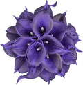 DuHouse 20Pcs Artificial Calla Lily Flower Real Touch Latex Flowers for DIY Wedding Bouquet Party Home Decor (Dark Purple)