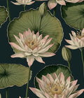 Orainege Vintage Floral Peel and Stick Wallpaper Floral Contact Paper 16.9"x196.8" Lotus Leaf Wallpaper Peel and Stick Self Adhesive Wall Paper for Bedroom Bathroom Covering Wall Decorative