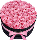 40 Pieces Preserved Roses in Suede Box, Flowers for Mothers Day, Preserved Flowers Gift for Women, Pink