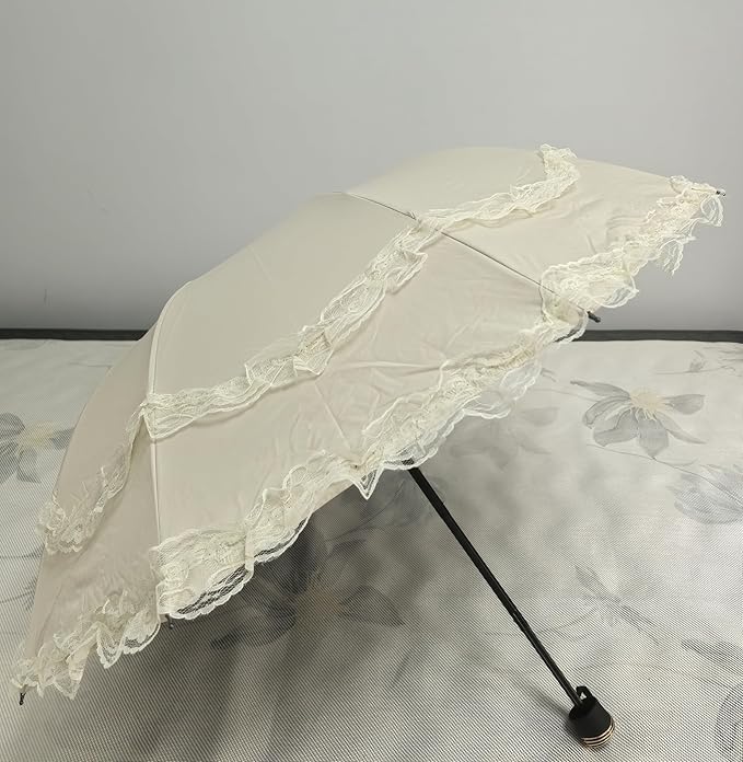 Vintage Lace Parasol Gothic Lolita Umbrella UV Sun Protection Witch Cosplay Photoshoot Props Party Decoration