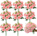 8 Pack Rose Artificial Flowers Bouquet, 10 Small Silk Rose Heads Per Pack, Fake Roses Bunches for Wedding Table Centerpieces Bridal Bouquet Mother's Day Valentine's Day Home Decor, Light Pink