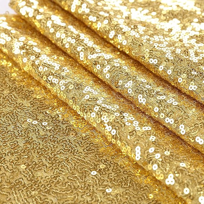 Gold Sequin Backdrop Curtain 8FTx8FT 1 Panel Sequin Backdrop Drape for Parties Glitter Photo Background for Wedding Baby Shower Christmas