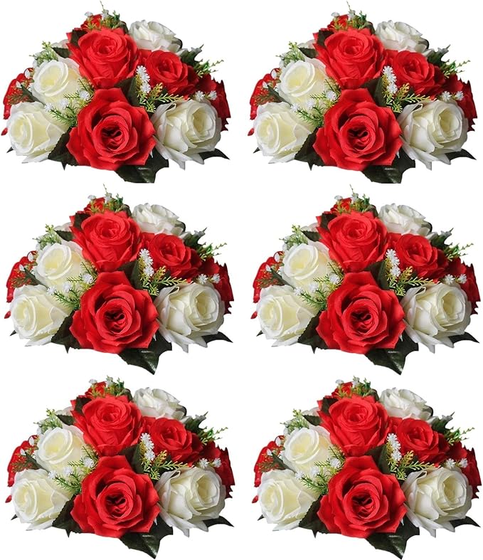 Sziqiqi Artificial Flowers Silk Rose Flowers for Wedding Centerpiece Party Birthday Anniversary Floral Arrangement Decorations