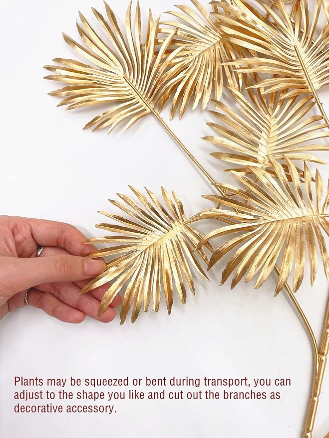 PASYOU Artificial Plants for Christmas Decor, Gold Plastic Grass Fake Shrubs Leaves Indoor Outdoor Home Garden Party Hotel Verandah Wedding Event Faux DIY Decoration - 30 Inch Golden 2 Bunches