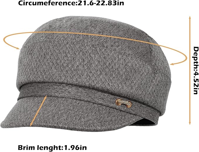 Women Retro Classic Visor Newsboy Cabbie Cap Beret Hats with Flower Buckle for Woman Ladies