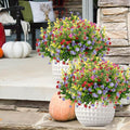 Outdoor Artificial Flowers UV Resistant, 20 Bundles Fake Realistic Floral Greenery Plants for Outside Porch, Window Boxes, Garden, Yard, Inside Home Table Decor, MixColorB