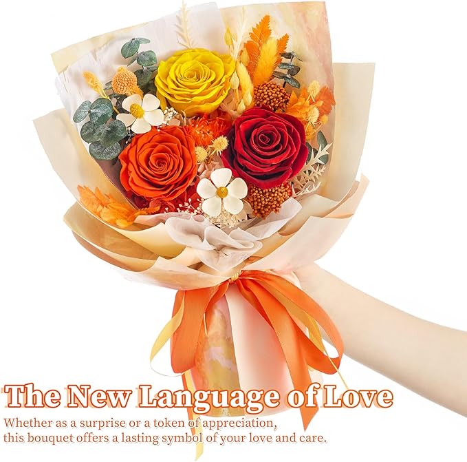 Flowers for Delivery Prime Forever Flowers Preserved Roses Bouquets Purple Flower Birthday Gifts for Women Valentine's Day Mothers Day Graduation