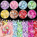 Assorted Acrylic Beads, 500-550PCS 8 Colors Series Cute Beads for Bracelet Making, GummyBear Bow Candy Kawaii Charms for Jewelry Making DIY Necklace Keychain Phone Charm Christmas Gift