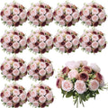Geosar 24 Bundles Artificial Peonies Flowers Fake Silk Peony Bouquet Faux Peonies Flowers Bulk for Decoration Vase Floral Arrangements Wedding Party Table (Dusty Rose)