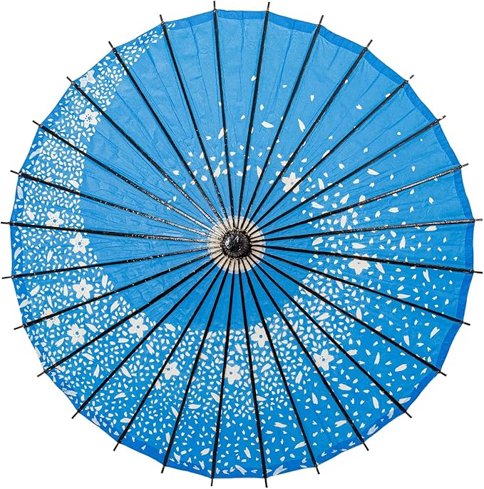 THY COLLECTIBLES Classic Chinese Art Asian Style 33" Paper Parasol Umbrella with Long Handle and Floral Print for Wedding Parties, Photography, Costumes, Cosplay, Decoration And Other Events