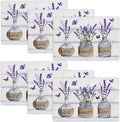 Lavender Flower Placemats Set of 6 Farmhouse Purple Floral Table Mats Washable Place mats for Home Party Indoor Kitchen Dining Table Decoration 12x18 Inch