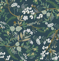 Guvana Floral Peel and Stick Wallpaper Leaf Wallpaper Green Leaves Contact Paper Vintage Flowers Self Adhesive Wall Paper for Bedroom Livering Decor 118"x16.14"