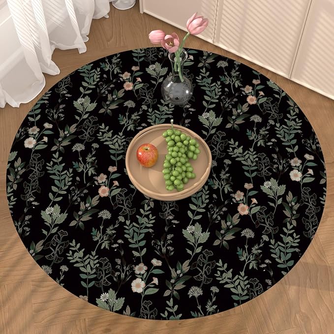 Black Green Leaf Wallpaper Peel and Stick Vintage Taupe Green Floarl Contact Paper 17.4" X 118" Moody Wallpaper Waterproof Self-Adhesive Wall Covering for Bedroom Countertop Desk Cabinets Decor