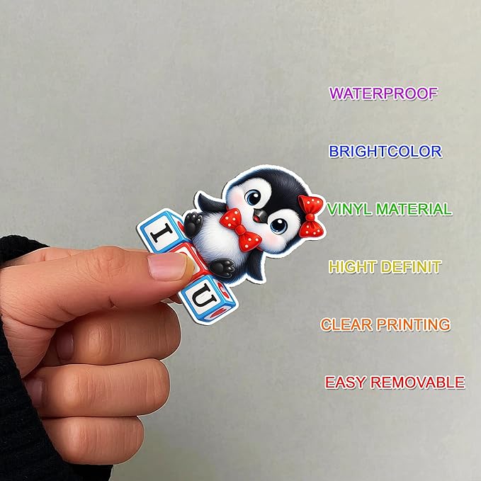100 PCS Penguin Stickers Pack, Cute Chibi Cartoon Vinyl Waterproof Decals for Students Teens Adults Teachers, Funny Animal Stickers for Laptop Water Bottle Scrapbook Wall Car Notebook Gifts