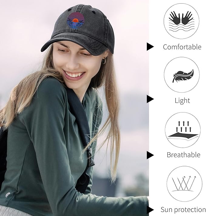 Negi Retro Baseball Cap Denim Hat for Women Female Washed Distressed Adjustable Dad Hats Unconstructed Cotton