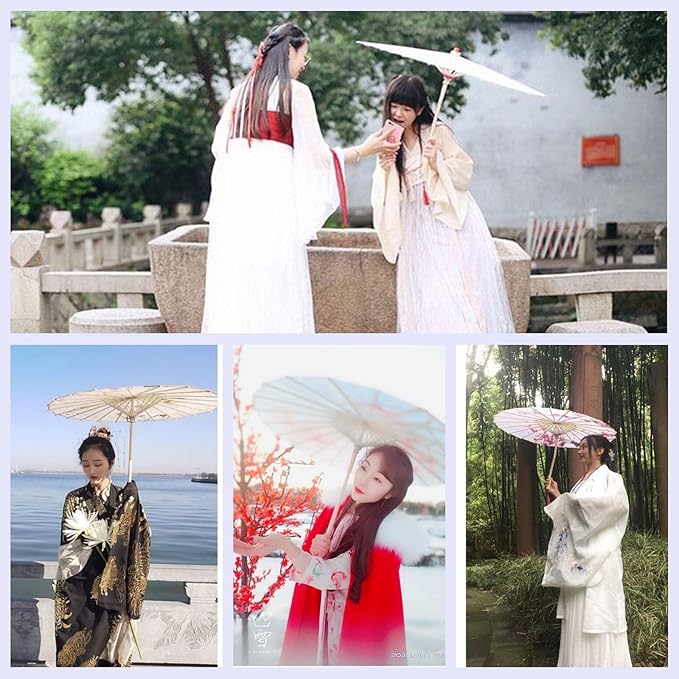 Chinese Japanese Handmade Parasol Umbrella,Asian Decoration DIY Art Dance Classical Umbrella for Wedding Parties Photography Costumes Cosplay