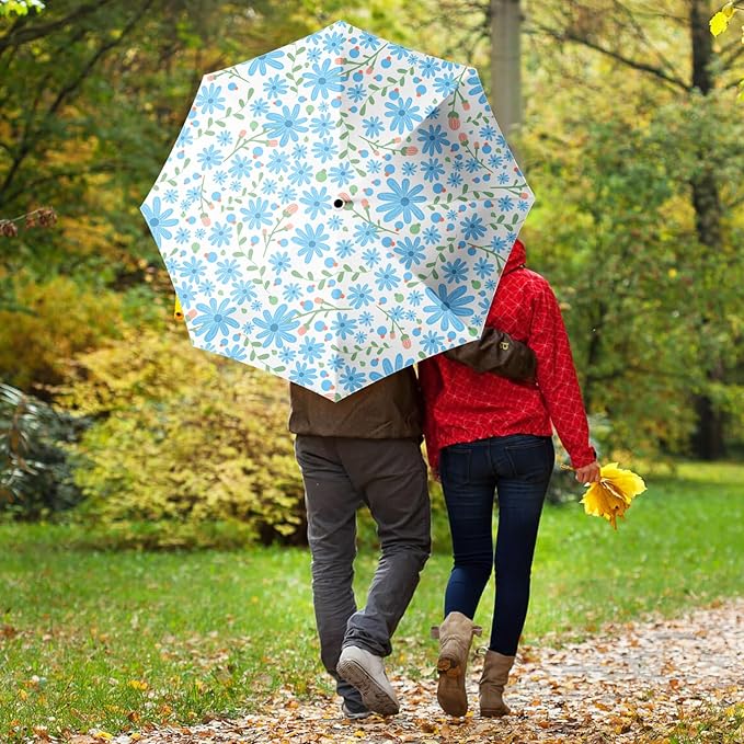 Small Compact Travel Automatic Folding Umbrella for Women, Portable Lightweight, Rain, Wind, UV Sun Shade