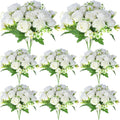 Geosar 8 Bundles Artificial Peonies Flowers Fake Silk Peony Bouquet Faux Peonies Flowers Bulk for Decoration Vase Floral Arrangements Wedding Party Table (White)