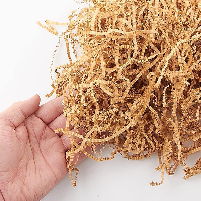 Uptotop 1/2 LB Crinkle Cut Paper Shred Filler for Gift Wrapping Basket Filling, Birthday, Christmas, Thanksgiving, Wedding, Mother's Day, Kraft