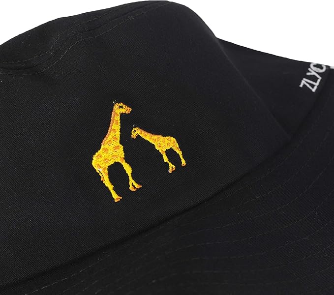 ZLYC Unisex Fashion Embroidered Bucket Hat Summer Fisherman Cap for Men Women