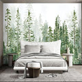 Boys or Girls Cartoon Pine Tree Forest Peel and Stick wallpeper Nursery Kids Bedroom Wall murals for Bedroom Living Room - 96"x137"