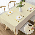 Rectangle Table Cloth,100% Waterproof Tablecloth Oil Proof Spill Proof Vinyl Table Cloth, Wipe Clean Plastic Table Cover for Dining, Camping, Indoor and Outdoor 54" x 120",Beige