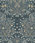NextWall Seabrook Designs Victorian Garden Floral Vintage Prepasted Wallpaper (Aegean Blue & Warm Stone)