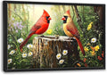Cardinal Bird Large Decor Framed Wall Art Forest Pictures for Living Room, Oversized Canvas Print Painting Modern Extra Large Framed Artwork for Bedroom Office Home Decor 36"x24"