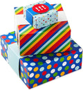 Hallmark Gift Boxes 3-Pack Assorted Sizes (Rainbow Stripes, Dots, Stars) for Birthdays, Weddings, Graduation, Baby Showers, All Occasions, Wrapped Treats and Cookies