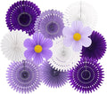 zilue Paper Fans Party Decorations Paper Flowers Decorations for Wall Classroom Floral Backdrop Baby Shower Birthday Party Flower Wall Decor Pack of 11 Purple