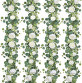SOMYTING Artificial Flower Garland, Artificial Rose Vine Fake Flower Garland Silk Rose Peony Hanging Vine Faux Floral Garlands for Wedding Party Arch Table Wall Backdrop Decoration (White, 4PCS)