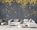 Ginkgo Leaf Flower Bird Wall Mural Wallpaper for Bedroom 103" x 69"
