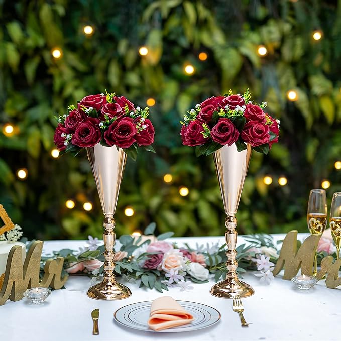 Flower Centerpieces for Wedding Tables: Wedding Table Decorations Burgundy Flower Balls Centerpieces for Engagement Cerebration Party Center Pieces 6 Packs