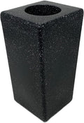 OPTIMUM Square Memorial Cemetery Flower Vase - Plastic (Blacker Granite) with Metal Ground Spike, Grave Marker, Decorations for Gravesite, Headstone Flowers Holder, Garden Lawn & Yard